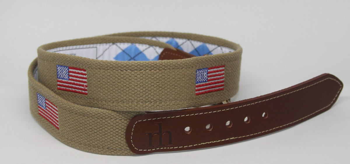 The "America" Embroidered on Khaki