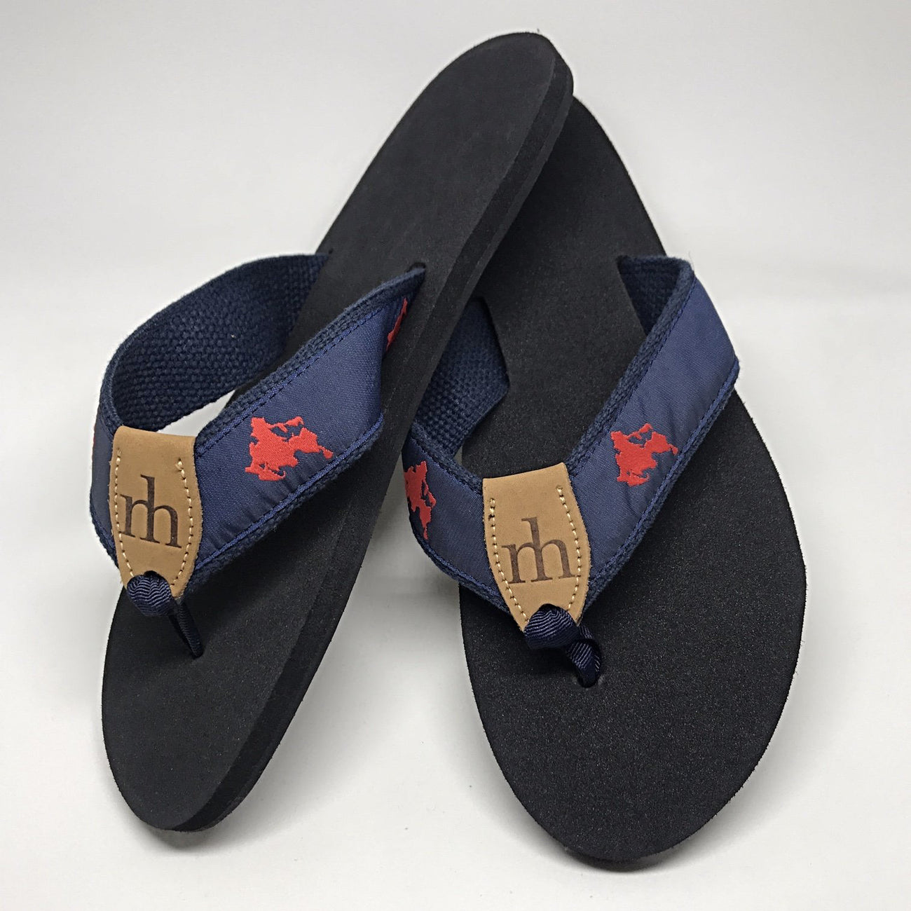Shelter Island Flip Flops - Navy and Red