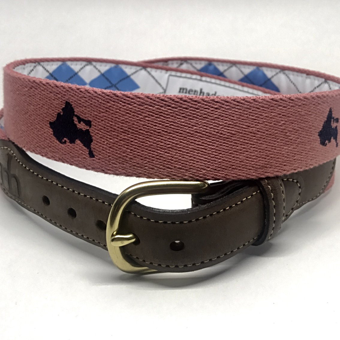 The “Shelter Island” Embroidered on Nantucket Red with Navy